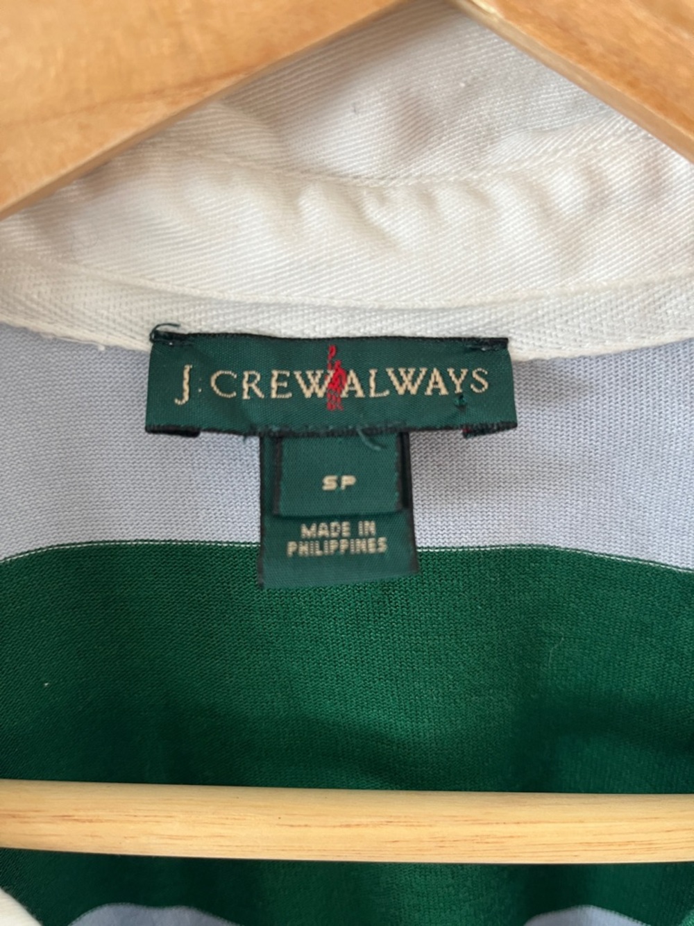 J. Crew Green and Light Blue Striped Rugby Polo Dress/Tunic - Picture 3 of 6
